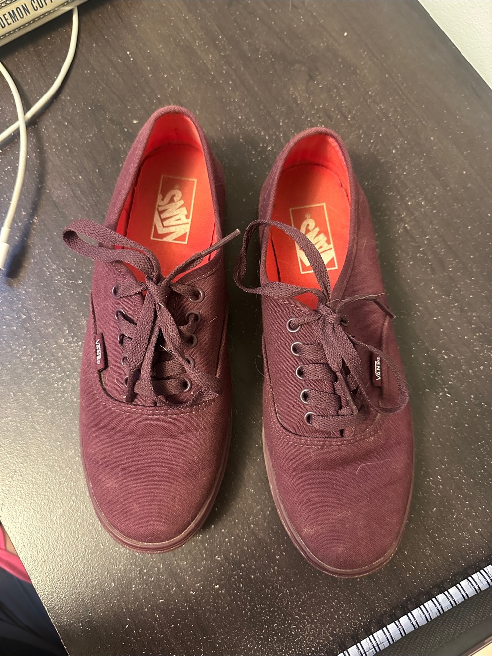 Vans Unisex Maroon Canvas Low-Top Sneakers - Picture 2 of 3
